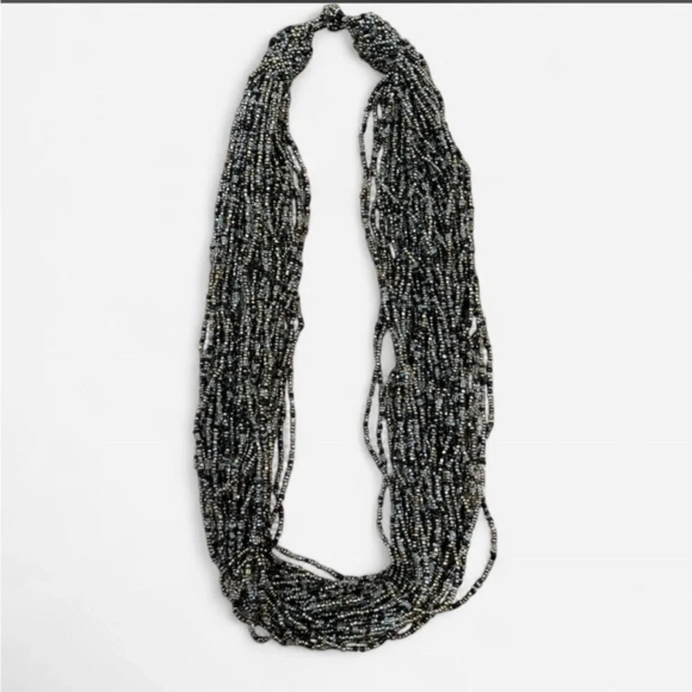 Black and gold / bronze Beaded Necklace perfect for festival wear